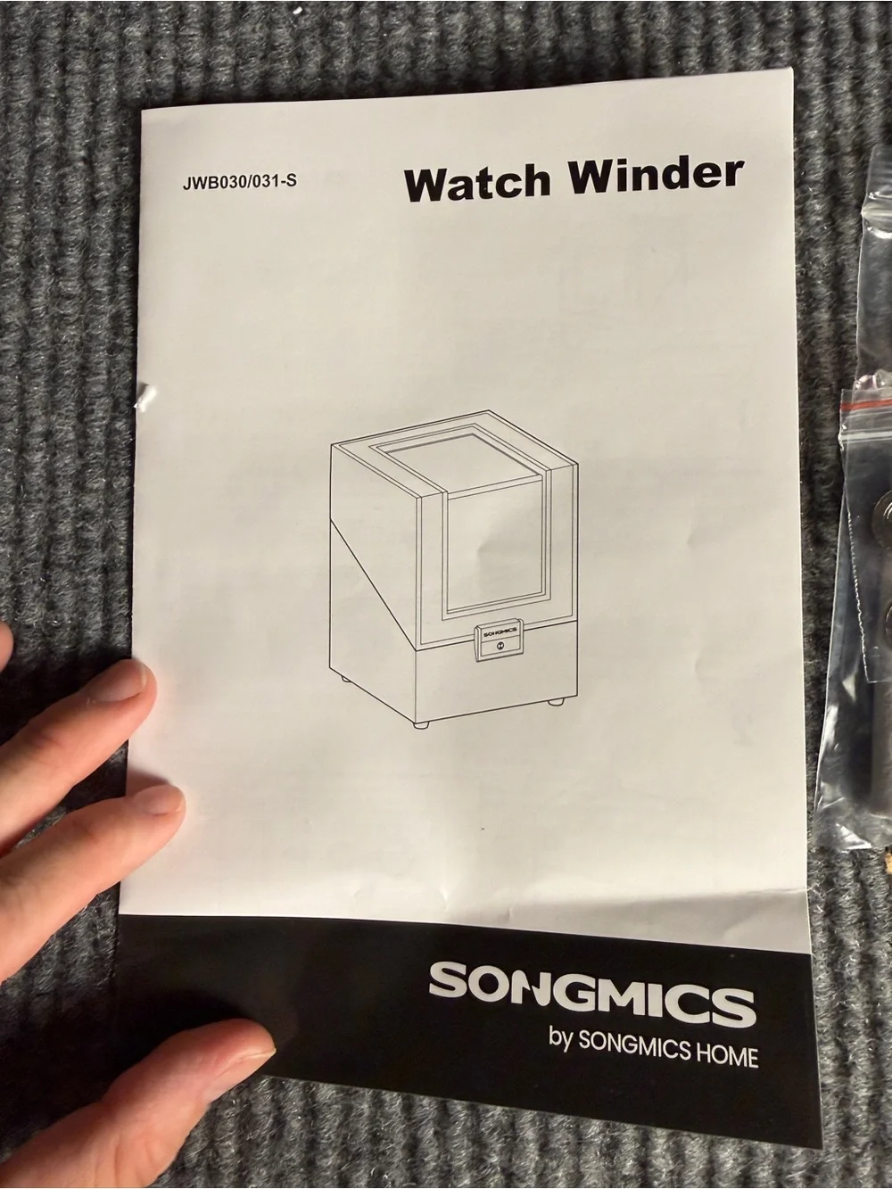 SONGMICS Automatic Double Watch Winder Box Quiet Motor Black Leather Lockable
